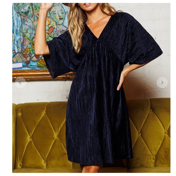 Absolutely Gorgeous Boho Velvet Rib V-neck Long Sleeve Dress.  Size M - Picture 4 of 4